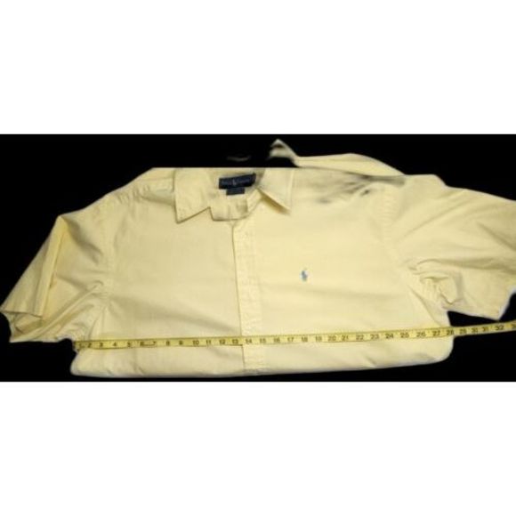MENS RALPH LAUREN YELLOW SHORT SLEEVE BUTTON DOWN‎ SIZE L - Picture 5 of 6